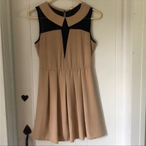 Tan and black dress